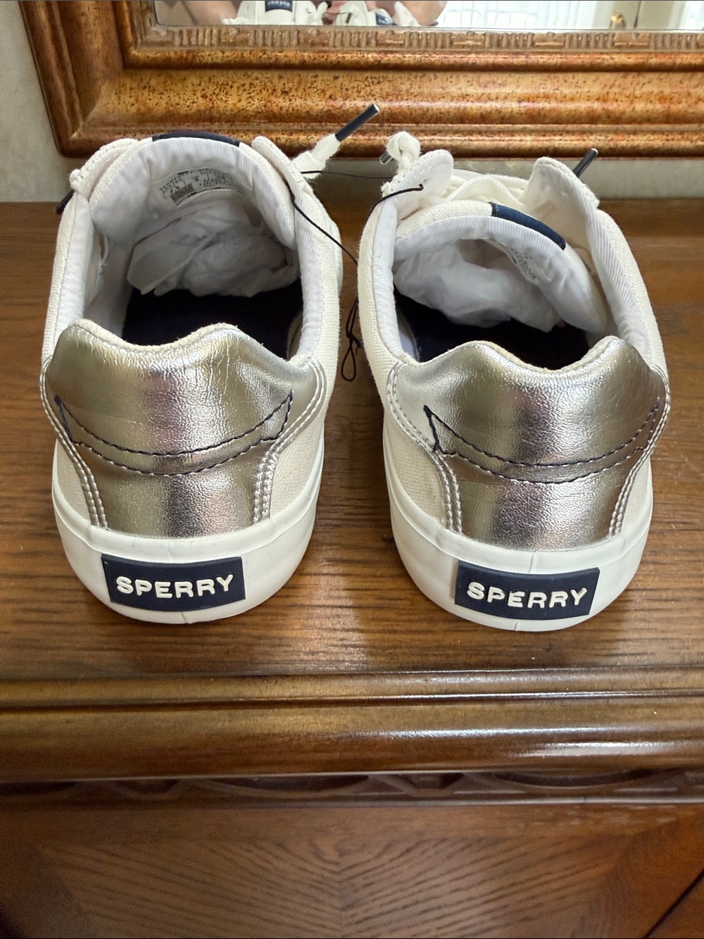 New Sperry Women’s Off-White Canvas Low-Top Sneakers. Sz 7.5. - Picture 7 of 13